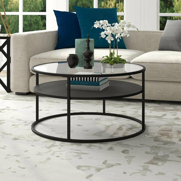 Hudson & Canal 32 in. Ada Wide Round Coffee Table Blackened Bronze CT1457
